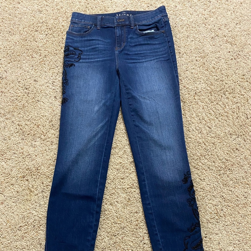 Whbm black beaded skinny jean. Nwot